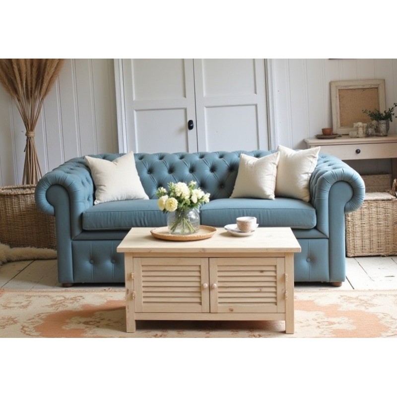 niebieska sofa retro 