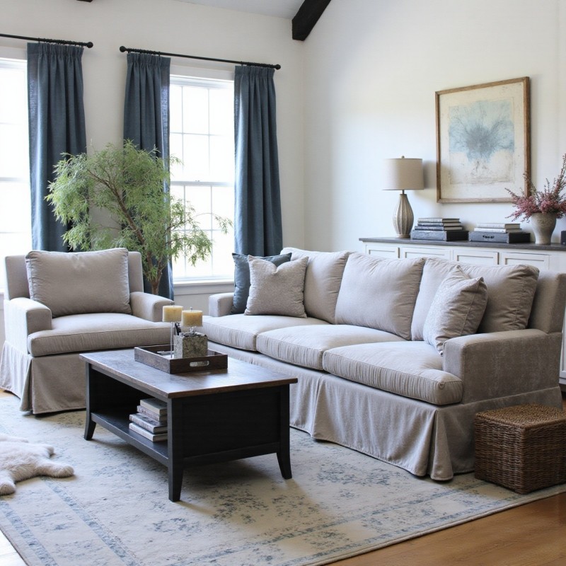 kremowy zestaw mebli Delia 