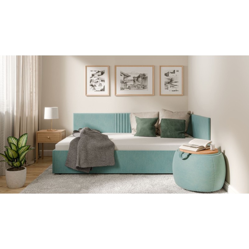 Ł&oacute;żko tapicerowane Margaret z podnoszonym pojemnikiem 