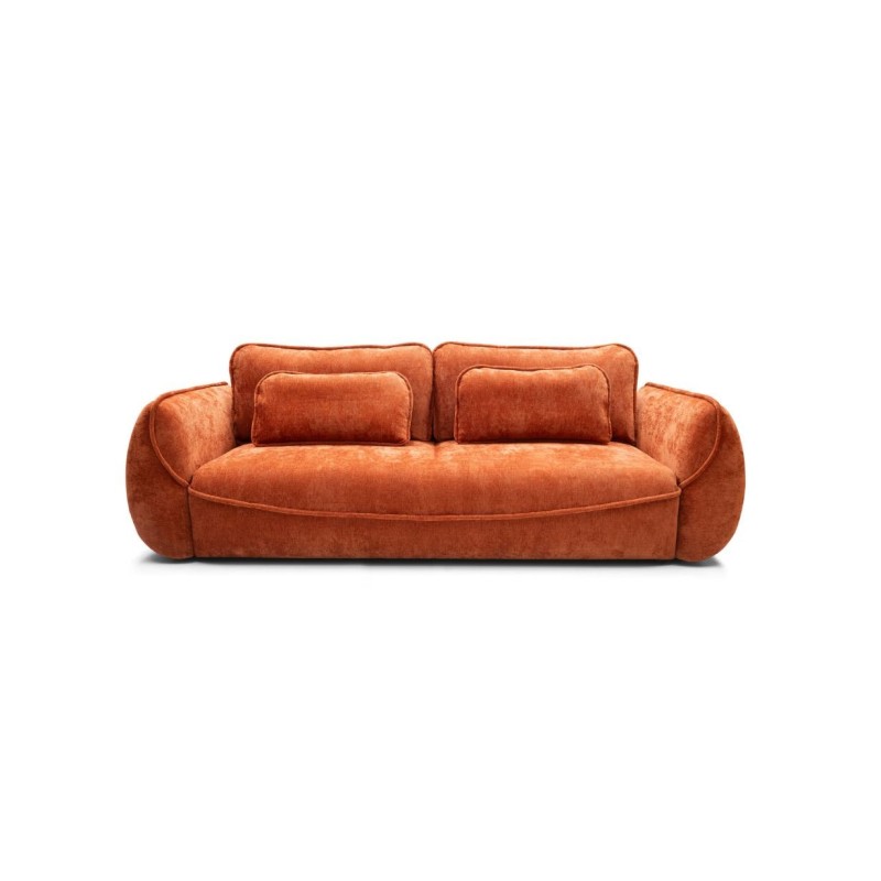 pomarańczowa sofa do salonu