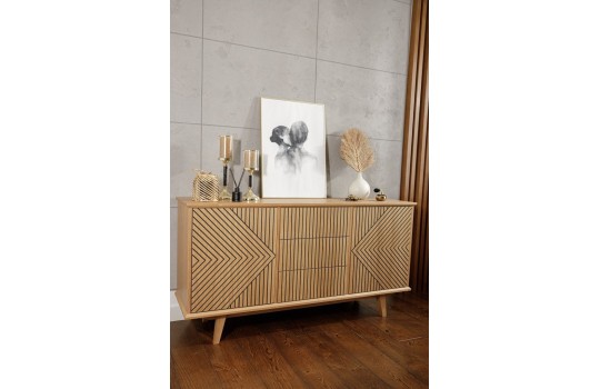 Komoda dębowa z trzema szufladami - Fjord 