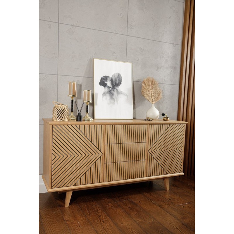 Komoda dębowa z trzema szufladami - Fjord 