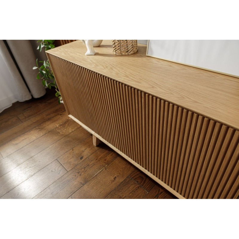 Dębowa komoda z lamelami - Nordik