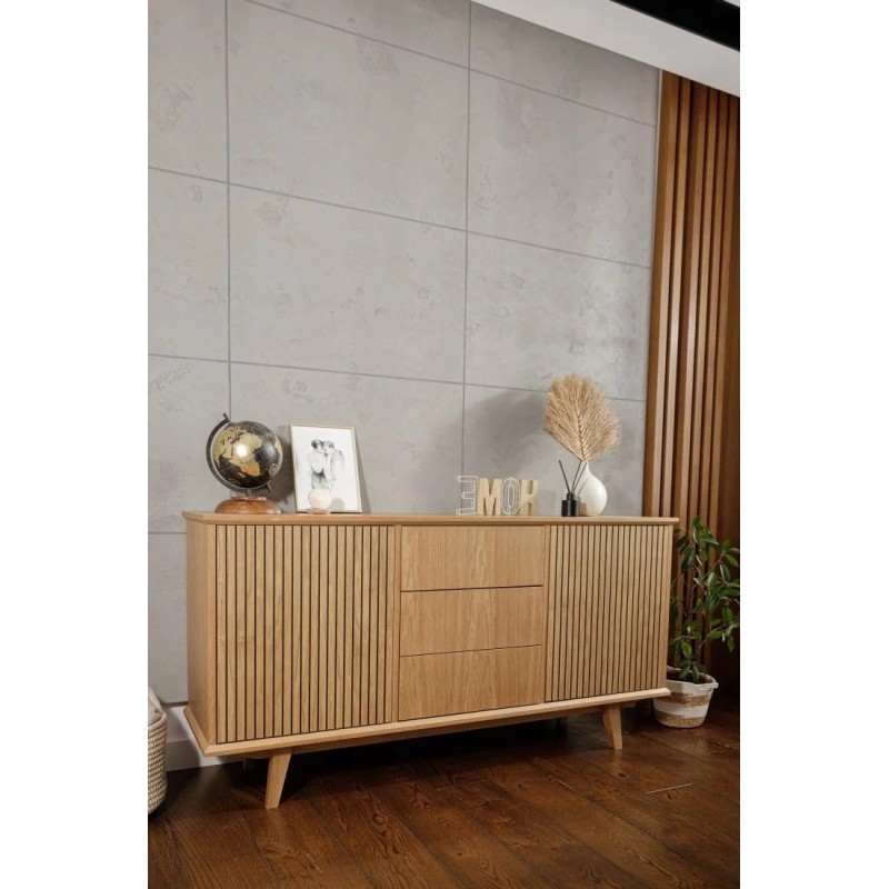 Komoda dębowa z lamelami - Brisa