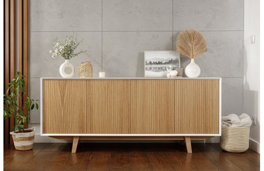 Dębowa komoda z ryflowanymi frontami - Aurora