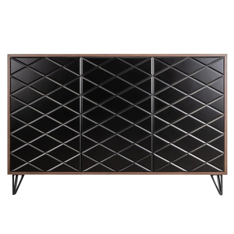 Czarna ryflowana komoda - Borea