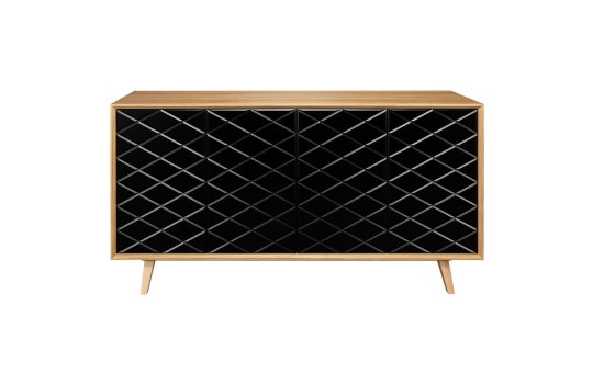 skandynawska komoda z czarnymi frontami - Skara