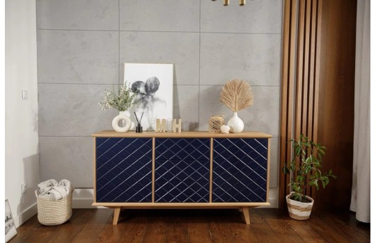 Granatowa komoda ryflowana - Enkel