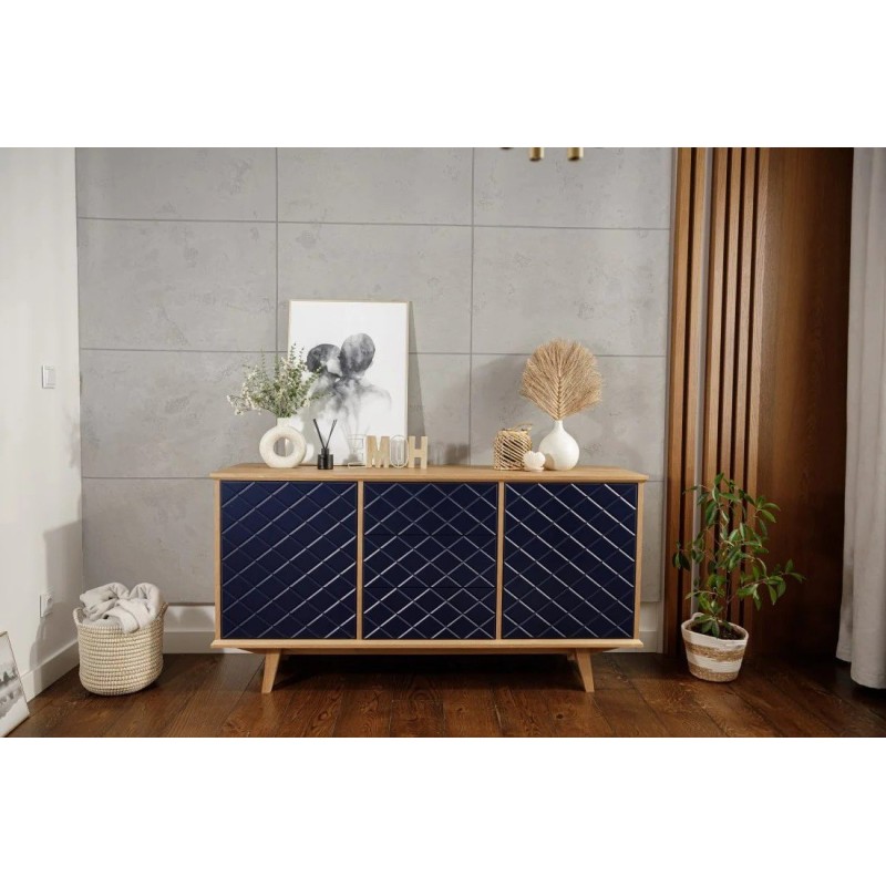 Granatowa komoda ryflowana - Enkel