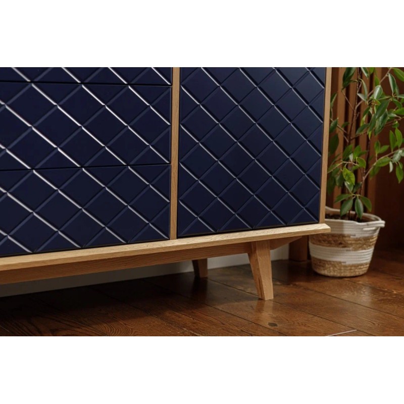 ryflowana komoda w kolorze granatowym- Enkel