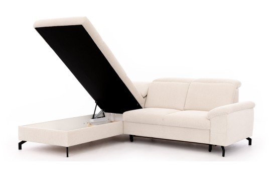 kanapa narożna z dużym pojemnikiem 