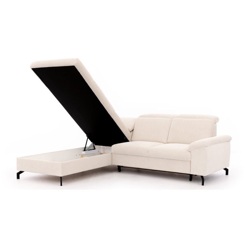 kanapa narożna z dużym pojemnikiem 