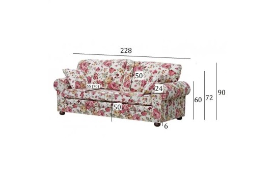 Kanapa w klasycznym stylu Lugo 188 cm