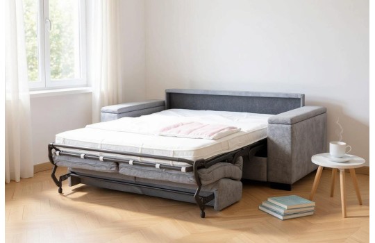 Sofa z włoskim stelażem i pojemnikami Toskania 208 cm