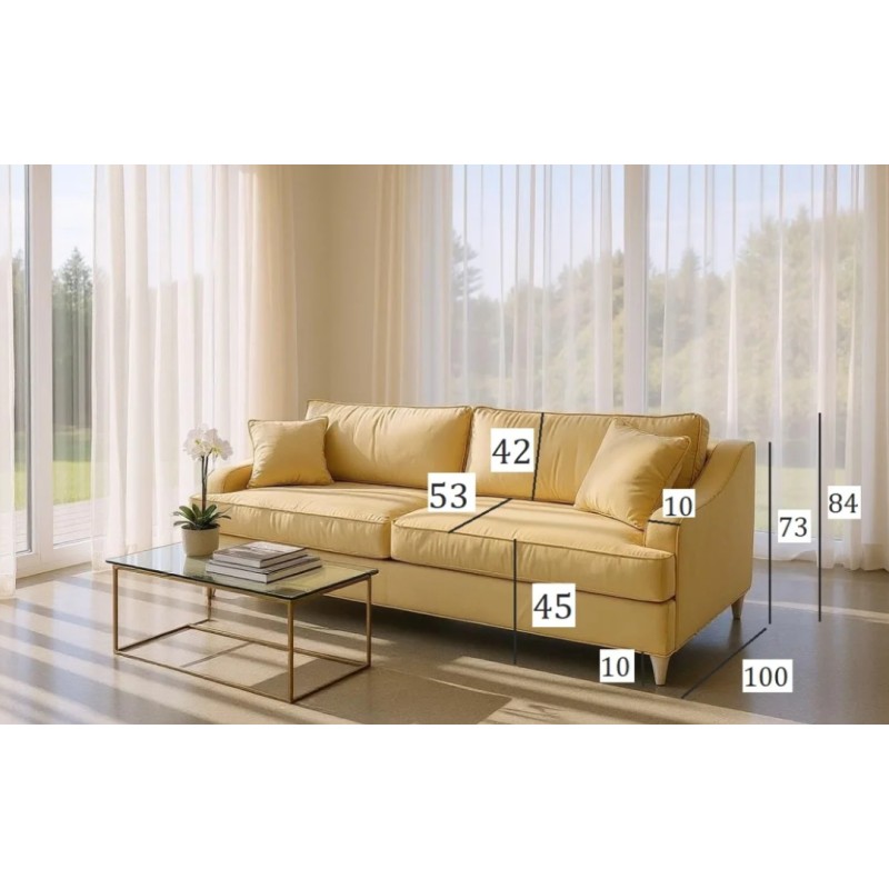 sofa w słonecznym kolorze 