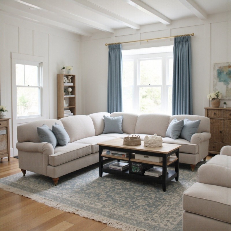 kremowa sofa w lnianej tkaninie kremowa sofa w lnianej tkaninie