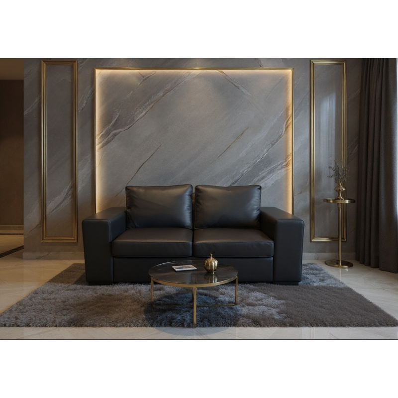 czarna sofa do stylowego salonu 