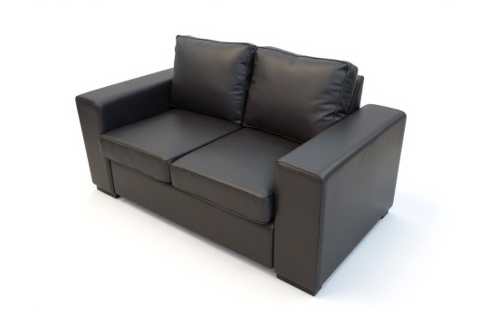 sofa w czarnej skórze Riga 