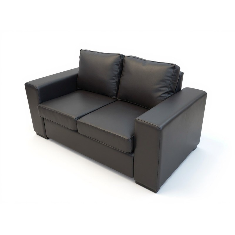 sofa w czarnej skórze Riga 
