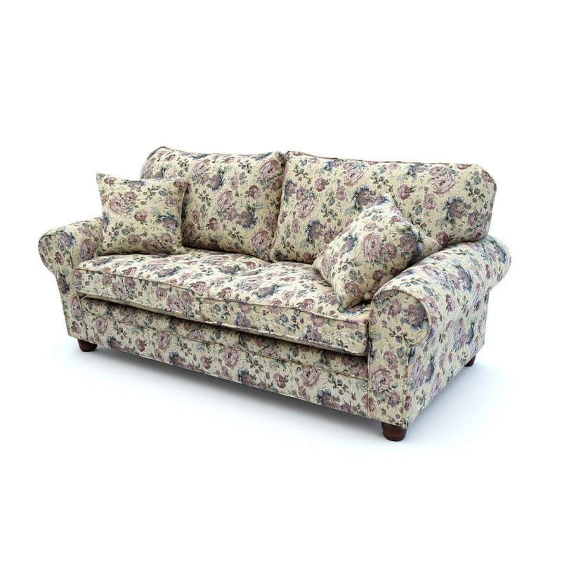 sofa w gobelinowej tkaninie 