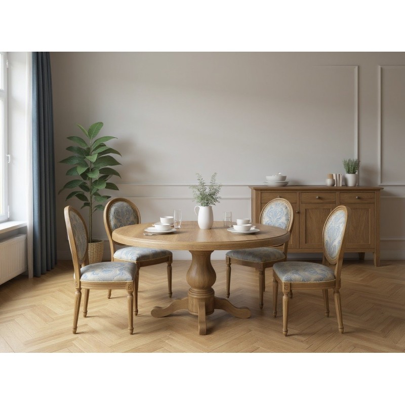 Stół klasyczny okrągły Albero krzesła Fabiano