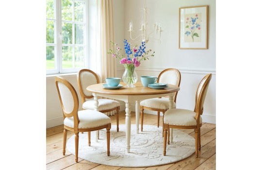 Okrągły stół Lumaro z białą podstawą