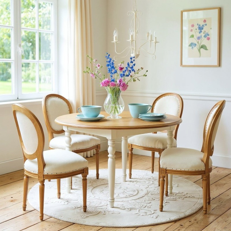 Okrągły stół Lumaro z białą podstawą