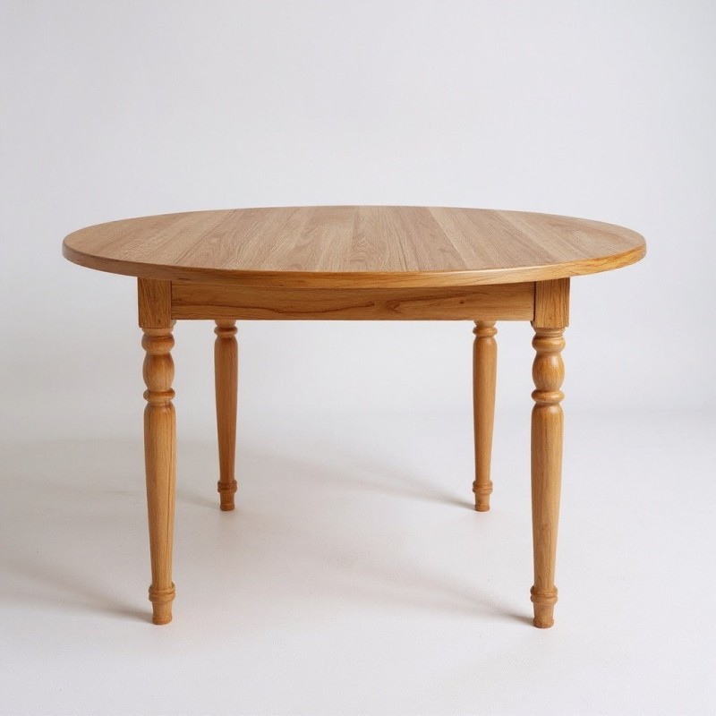 Okrągły stół z drewna dębowego rustykalny Lumaro