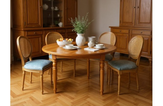 Komplet z okrągłym stołem Lumaro i krzesłami Fabiano