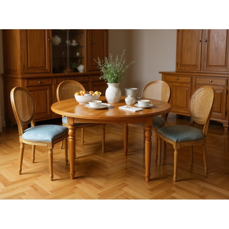 Komplet z okrągłym stołem Lumaro i krzesłami Fabiano