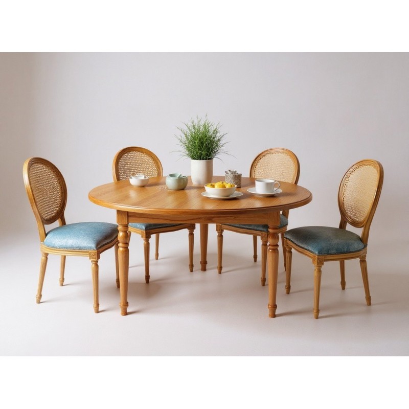 Komplet z okrągłym stołem Lumaro i krzesłami Fabiano