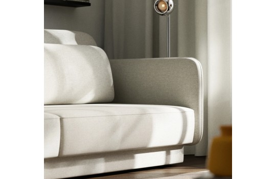 sofa w plecionej tkaninie 
