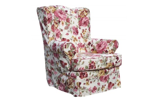fotel w kwiecistym materiale 