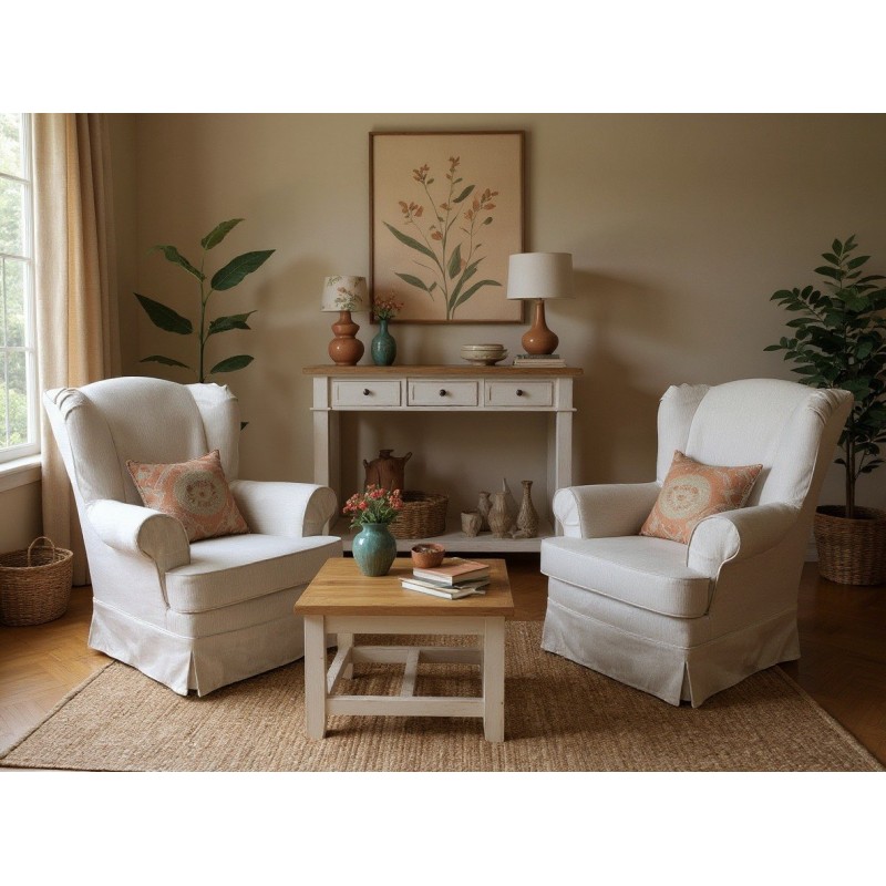 2 fotele z falbanką rubin