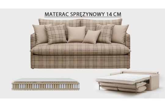 Narożnik z materacem sprężynowym 14 cm - Dormi 