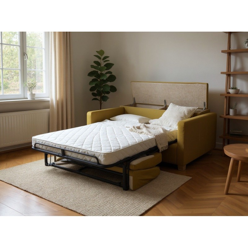 musztardowa sofa 