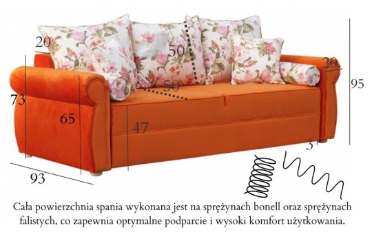 sofa rozkładana do salonu 