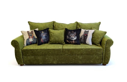 sofa w oliwkowym kolorze 