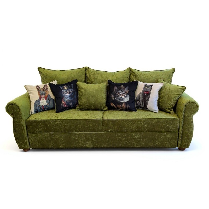 sofa w oliwkowym kolorze 
