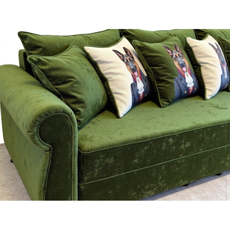 sofa w tkaninie welurowej 