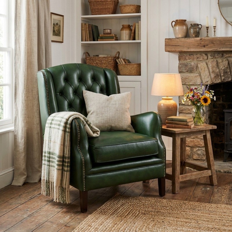 klasyczny fotel ze skóry 