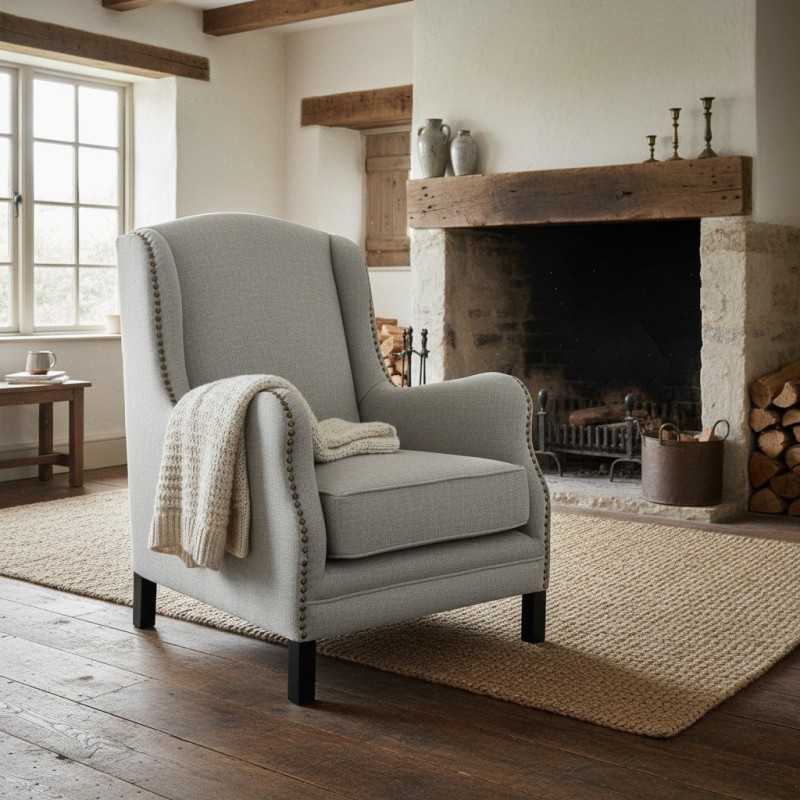 popielaty fotel Lana 