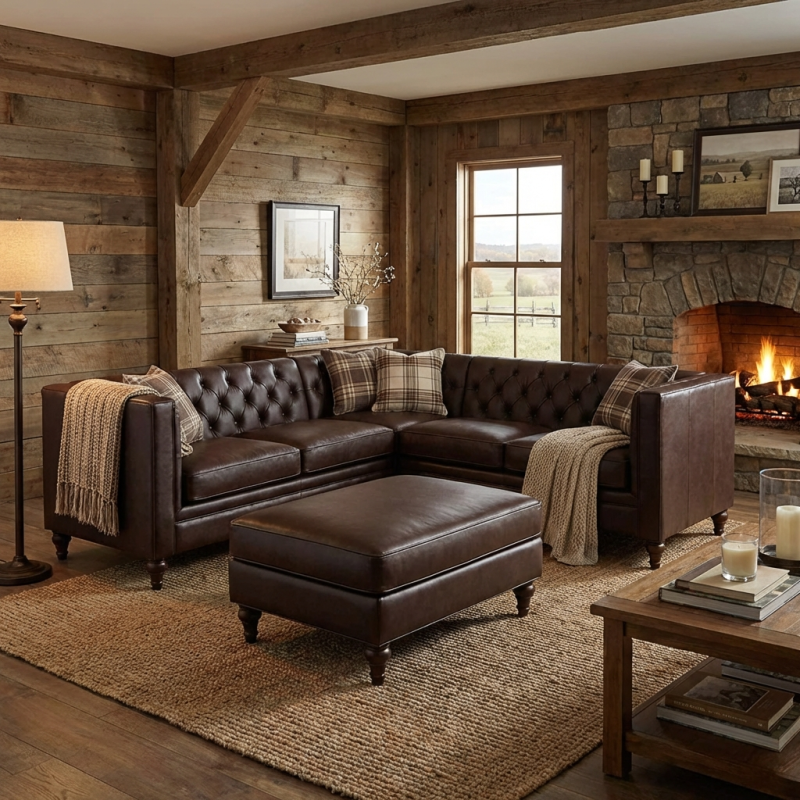 duży narożnik chesterfield 