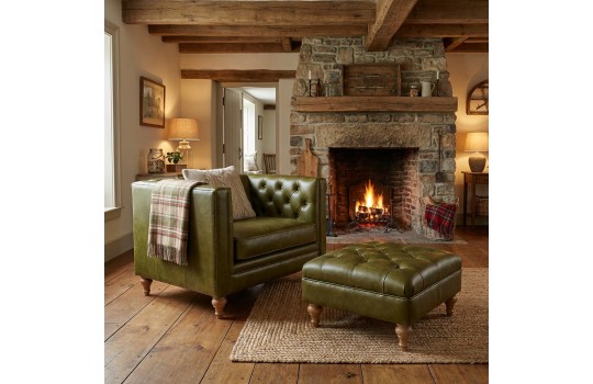 komplet fotel z pufą 