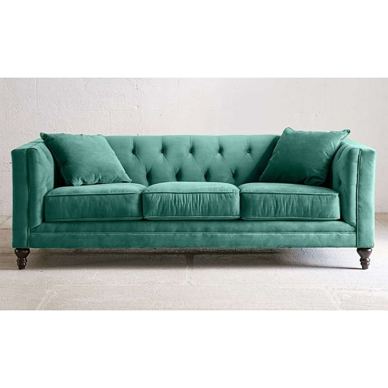 sofa w welurowej tkaninie 
