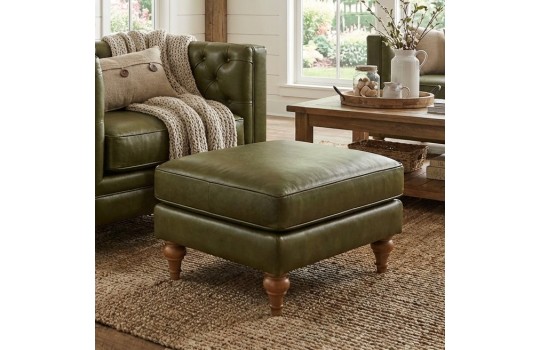 Pufa w oliwkowej skórze 