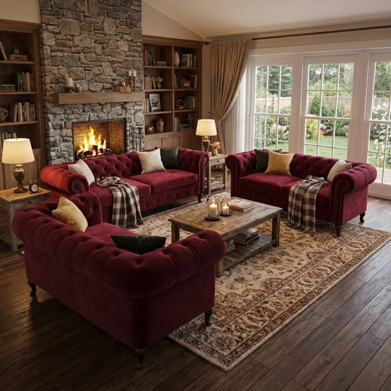 komplet mebli chesterfield 