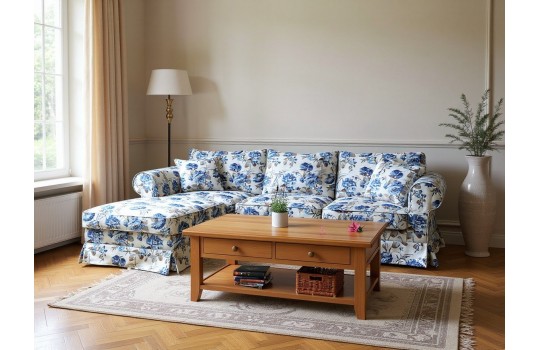 sofa z otomaną do leżenia 