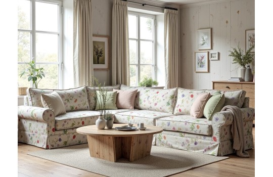 sofa w delikatne kwiaty 