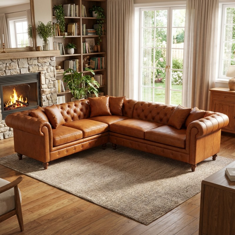 chesterfield na wysokich nóżkach 